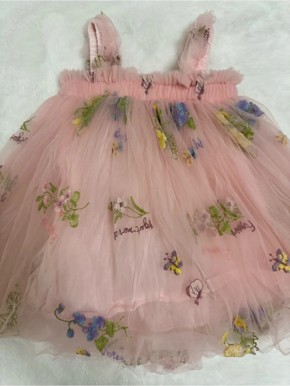 Toddler tulle embroidered flower dress